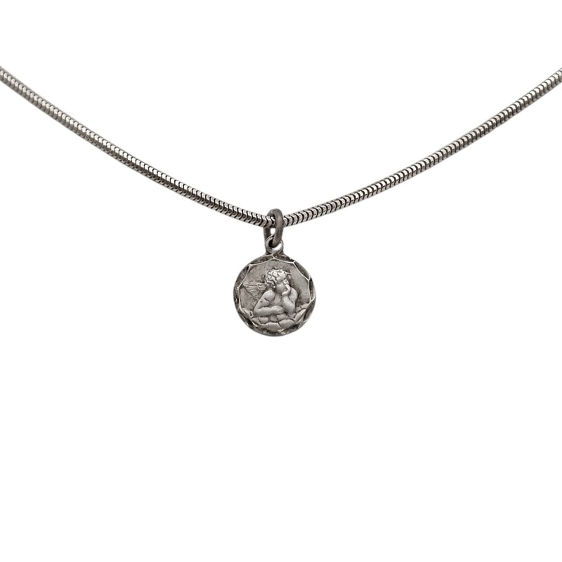 Dije Medalla Ángel de la Guarda-Plata 925- Sin piedra- CP3020 sinpiedra