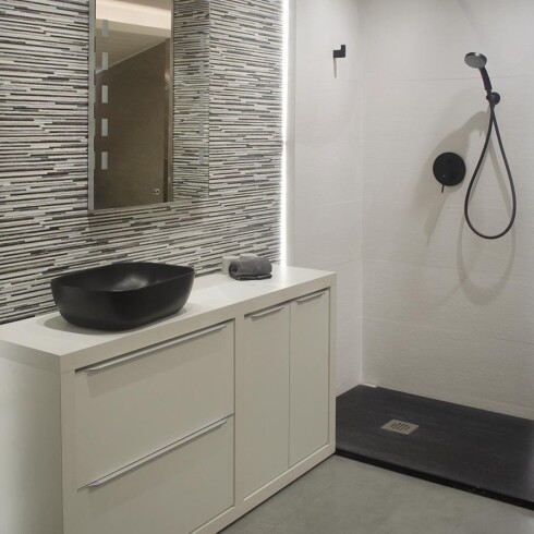 PLATO DE DUCHA 80X100 PLATO RESINA MARMOL NEGRO NEGRO