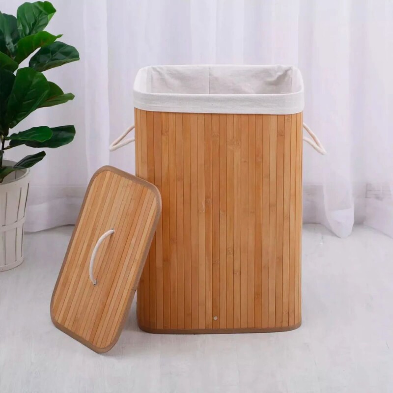 Canasto Cesto de ropa sucia bambú Canasto Cesto de ropa sucia bambú