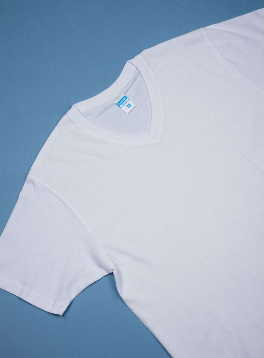 Camiseta con escote en v - Blanco 