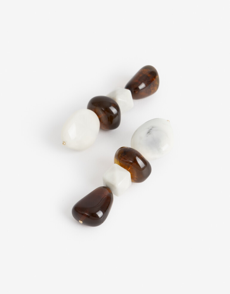 Aros Colgantes Largos Resina Aros Colgantes Largos, Resina Carey - Marron Carey