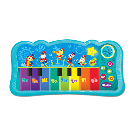 Teclado Piano Musical p/Niños c/ Luz y Banda Animales Winfun Celeste