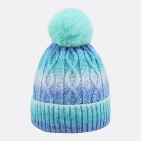 Gorro De Lana PomPom Celeste