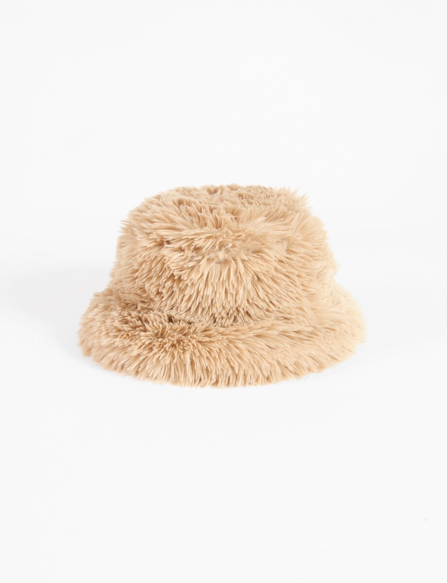 Gorro bucket teddy - camel 