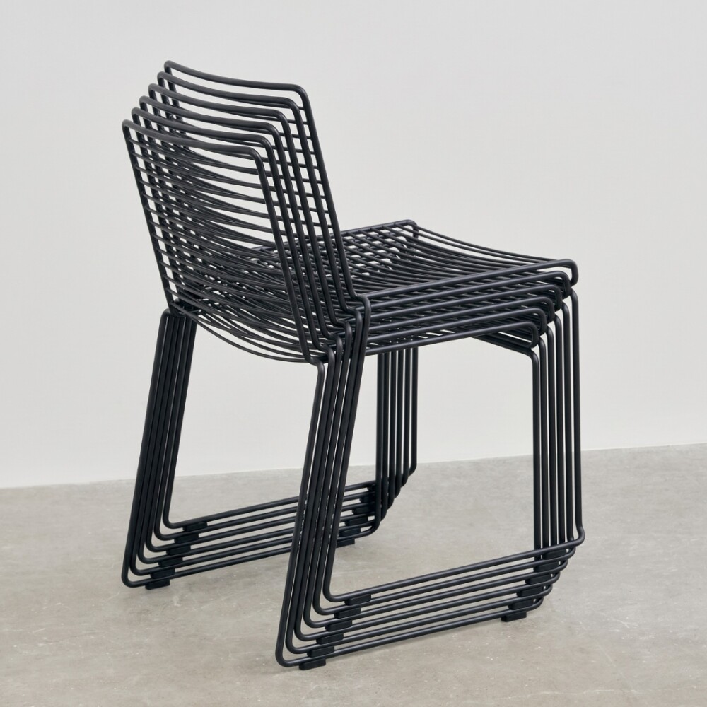 Silla De Exterior Metal Apilable Negro