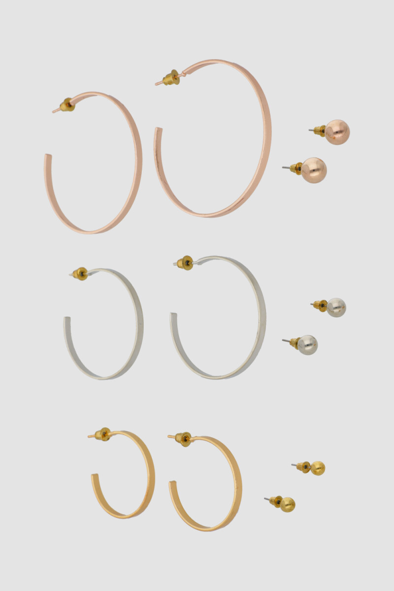 Set aros y perlas pack x 6 - Variante unica 