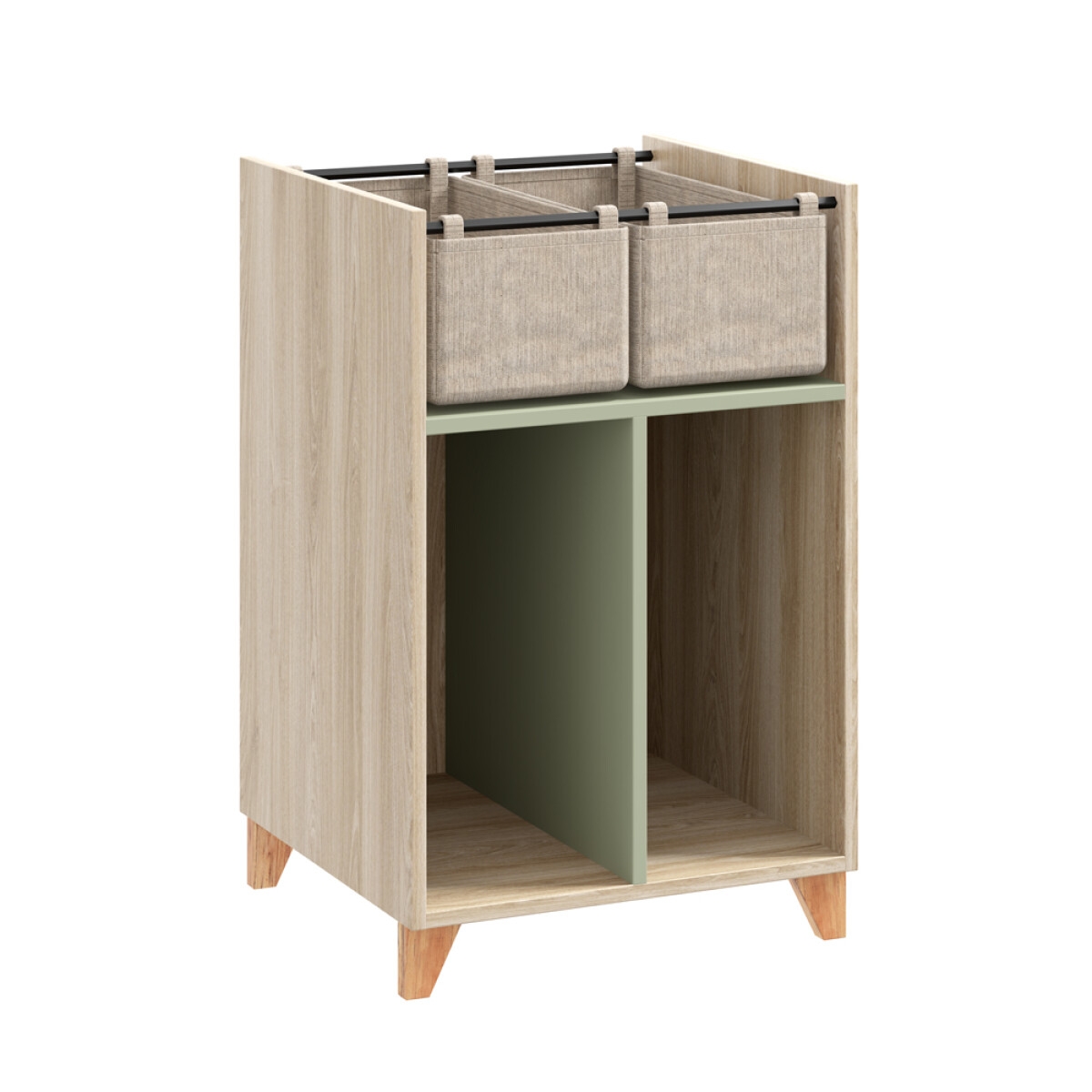 Mueble Multiuso Con Cestas Color Aveiro/verde 