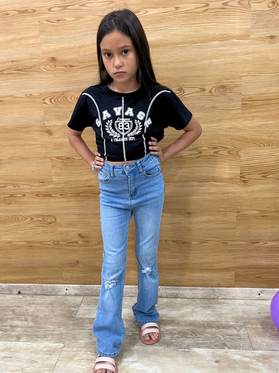 Crop Top Savage - Negro 