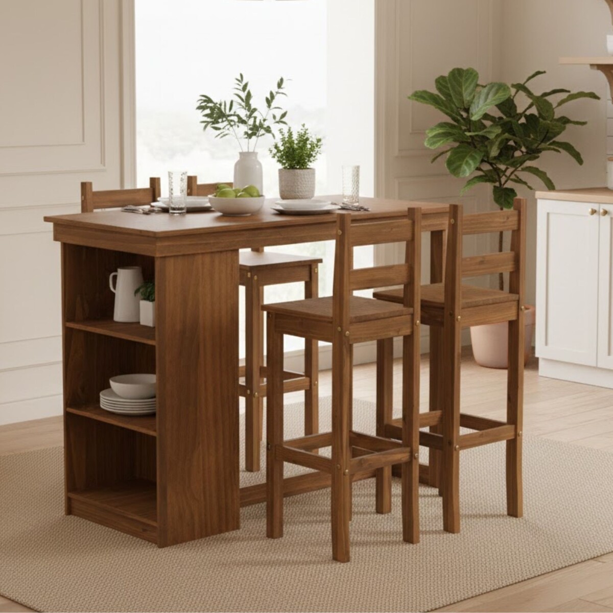 Desayunador 4 bancos - Roble 