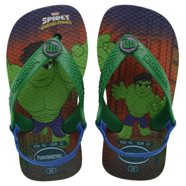 Sandalias Infantiles Havaianas New Baby Heroes Verde Patria