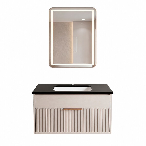 CONJUNTO DE BAÑO HABITARE MODELO SY2018-80 / MUEBLE + BACHA + ESPEJO C/ LUZ LED - 80 cm Conjunto De Baño Habitare Modelo Sy2018-80 / Mueble + Bacha + Espejo C/ Luz Led - 80 Cm