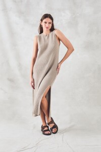 Vestido Halter Tejido Lurex Vizón