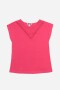 Remera con detalle en broderie FUCSIA