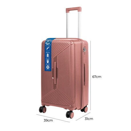 Valija Viaje Expert 25" Resistente Liviana Calidad Rosa