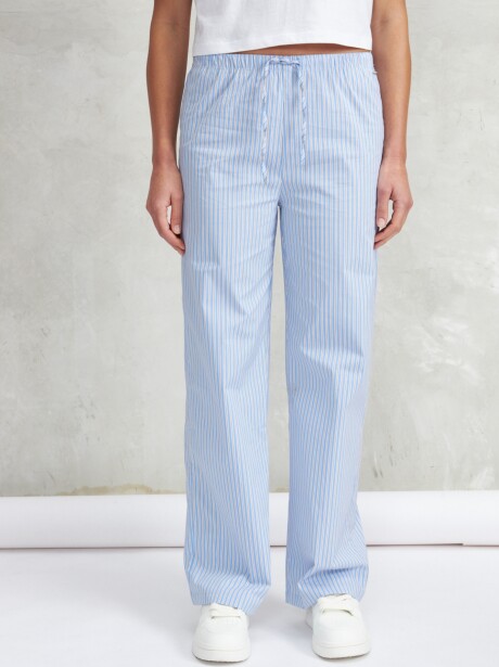 PANTALÓN STRIPE CELESTE