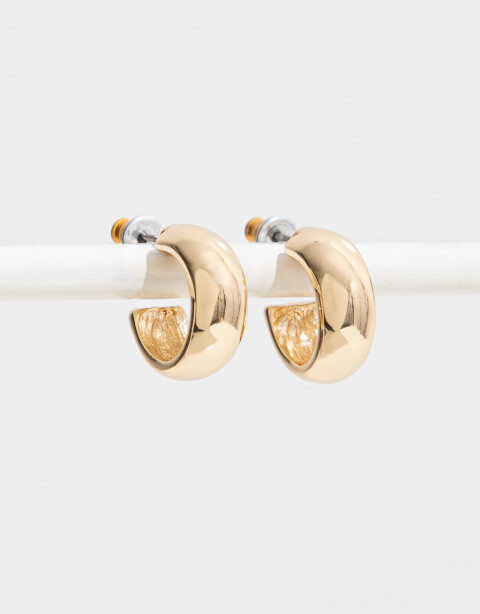 Aros Argollas Metal Argollas Bañadas En Oro - Dorado