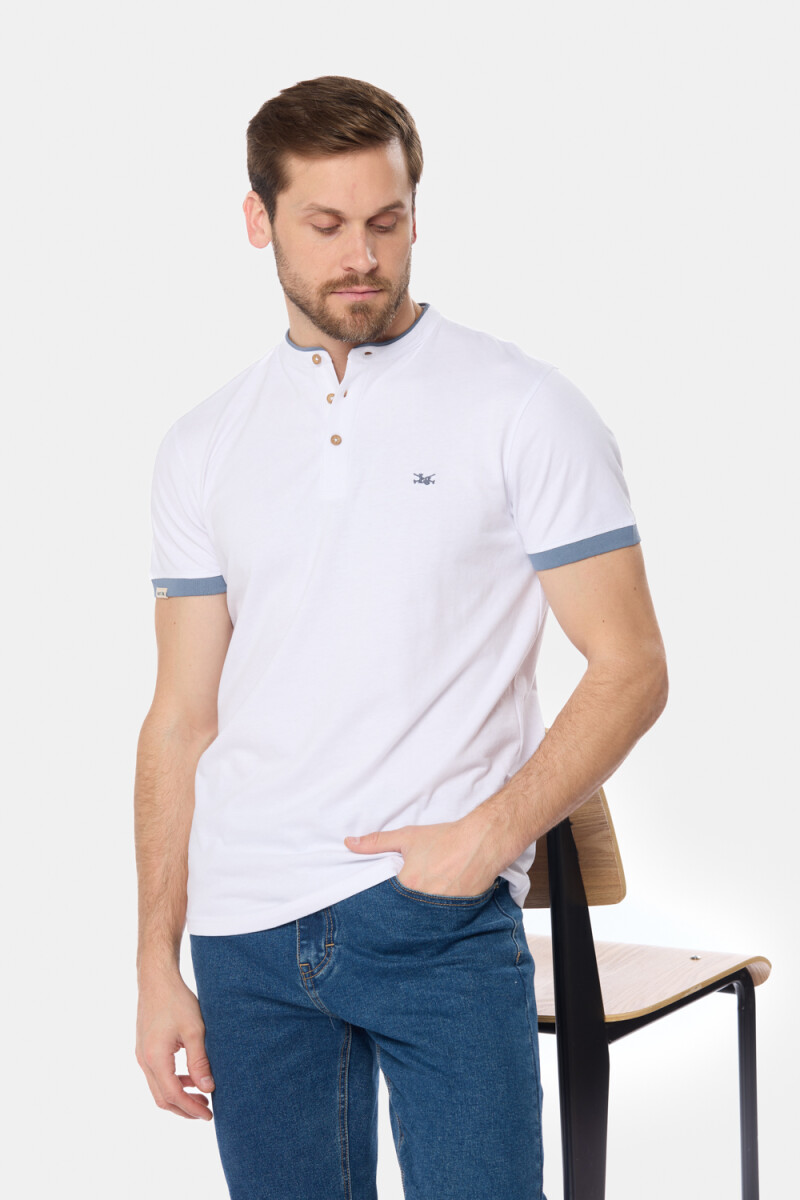 REMERA LISA CUELLO MAO - Blanco 