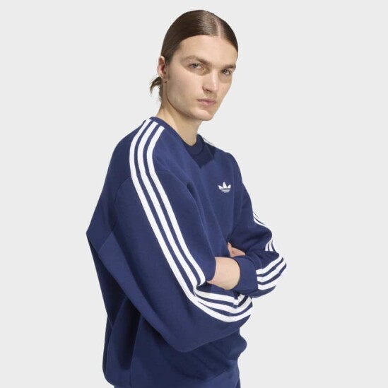 Buzo Adidas Adicolor 3 Rayas Oversize Azul