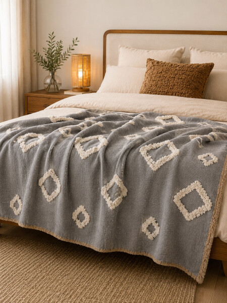 MANTA DECORATIVA PRINT BEIGE