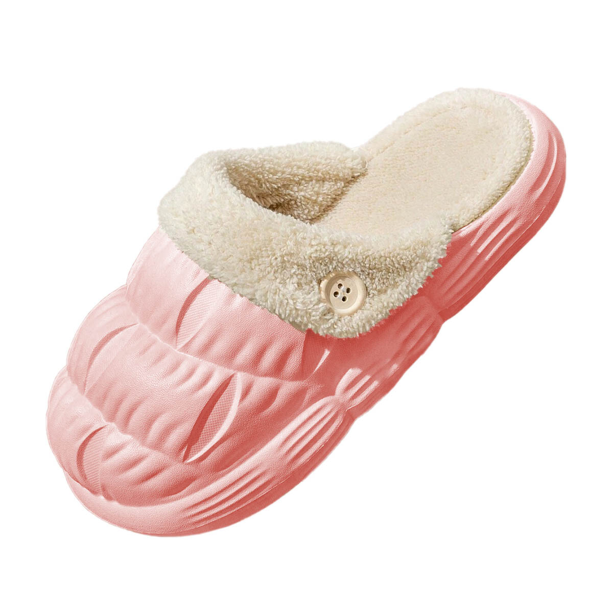 Pantufla Alta Gomón Antideslizante Unisex Corderito - Rosa 