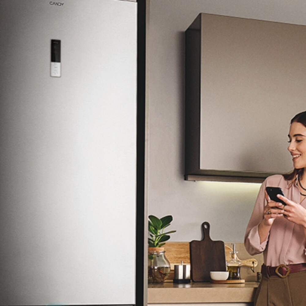 REFRIGERADOR CANDY CCG2T718EX acero inoxidable