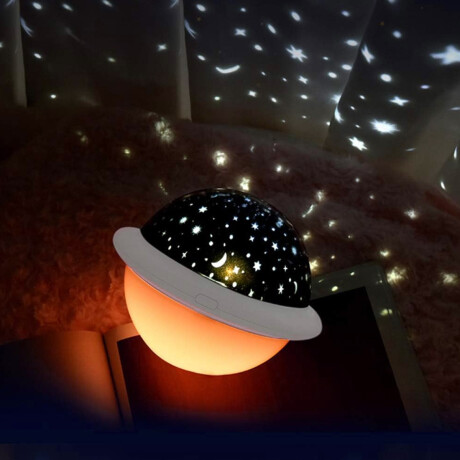 Luz veladora y Proyector de Luna Y Estrellas Rosado