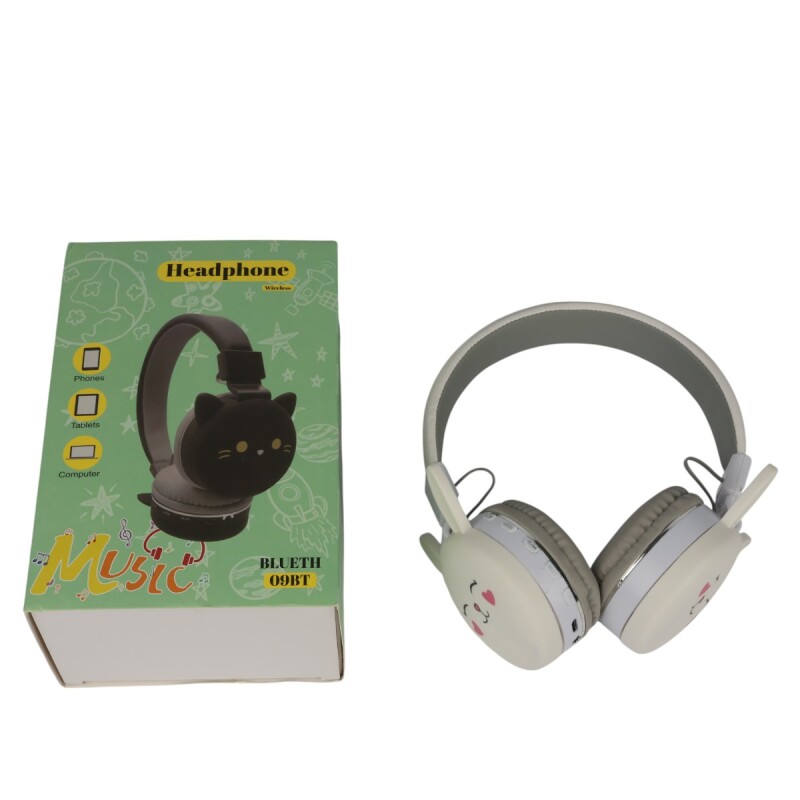 Auriculares bluetooth inalámbricos infantiles diseño conejo blanco Auriculares bluetooth inalámbricos infantiles diseño conejo blanco
