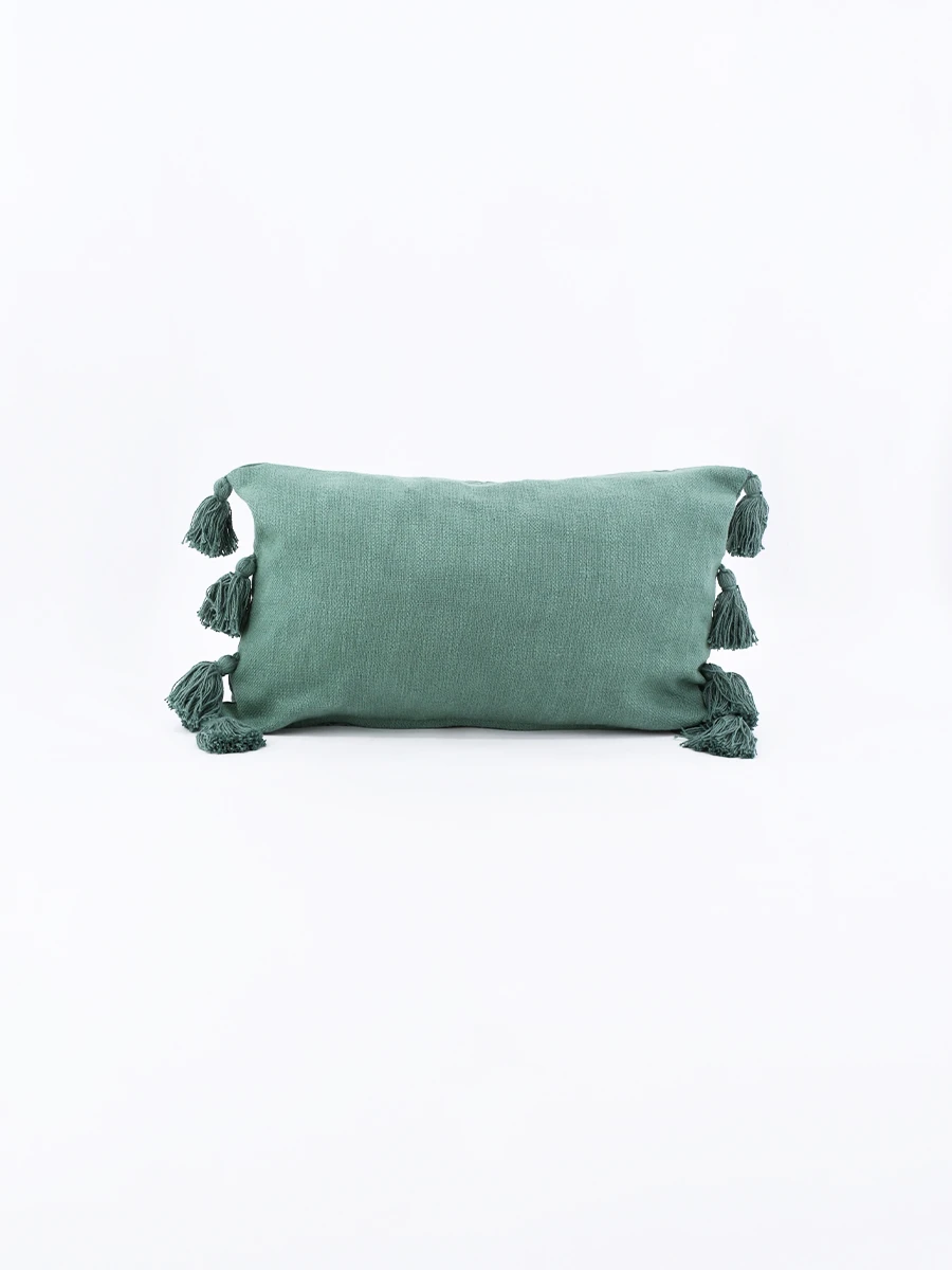 FUNDA DE ALMOHADON BORLAS - VERDE 