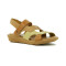 Sandalia Country Mujer Dos Tiras Con Pulsera Beige-nuez