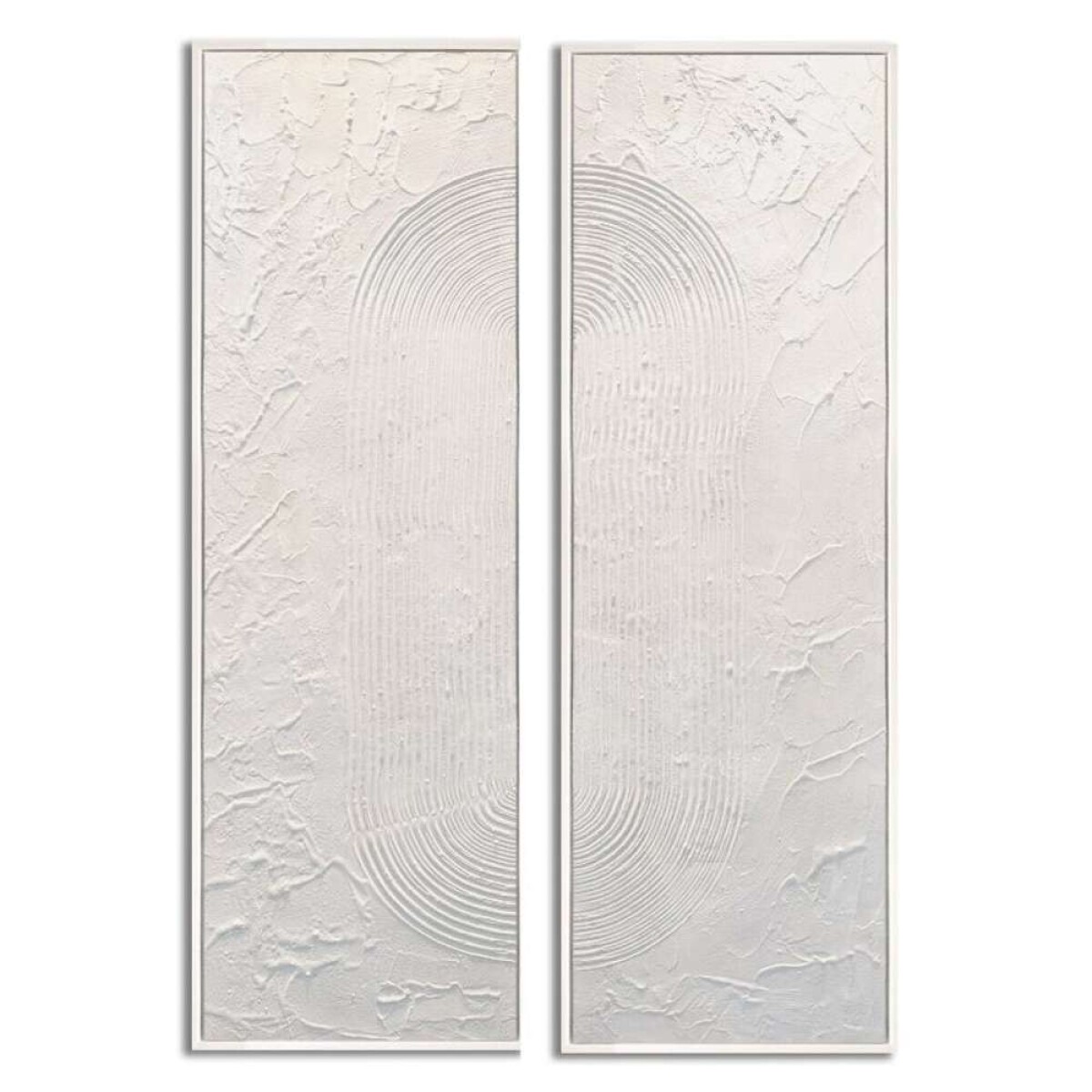 Set 2 Cuadros 40X120Cm Marco Pintura Figuras 