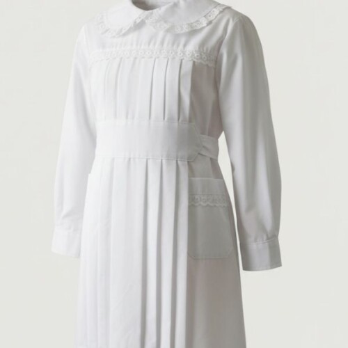 Tunica Tableada Niña -Moña Azul Blanco