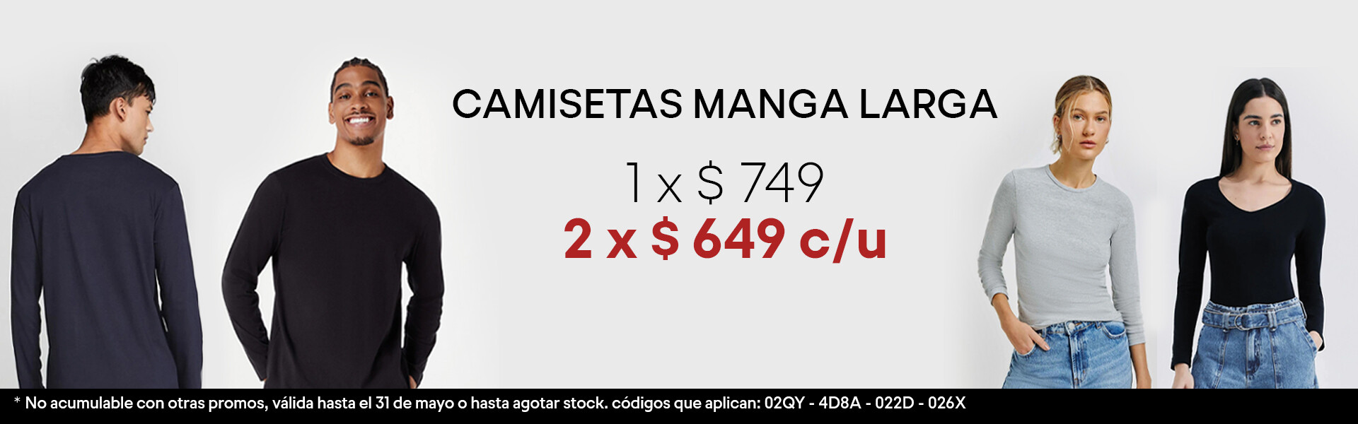 PROMO CAMISETAS 2 X $649 C/U