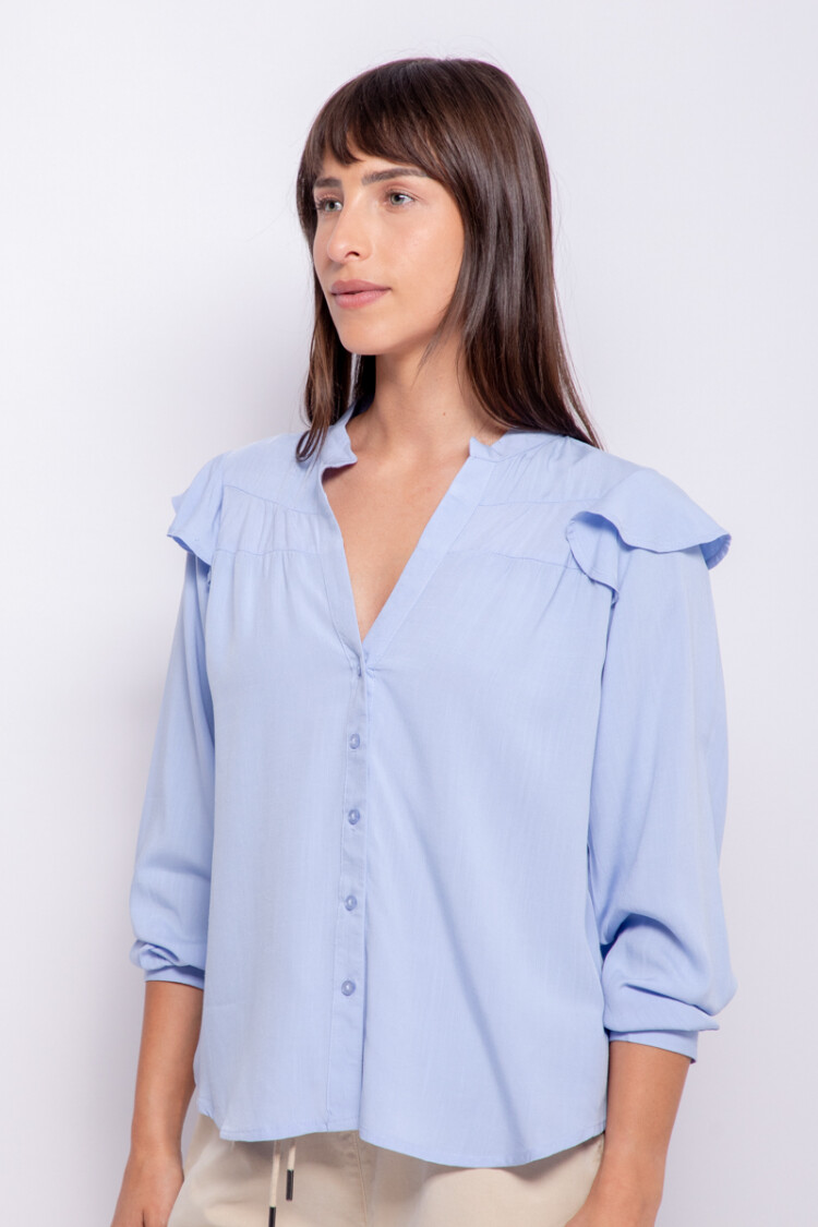 CAMISA BENTON Celeste Pastel