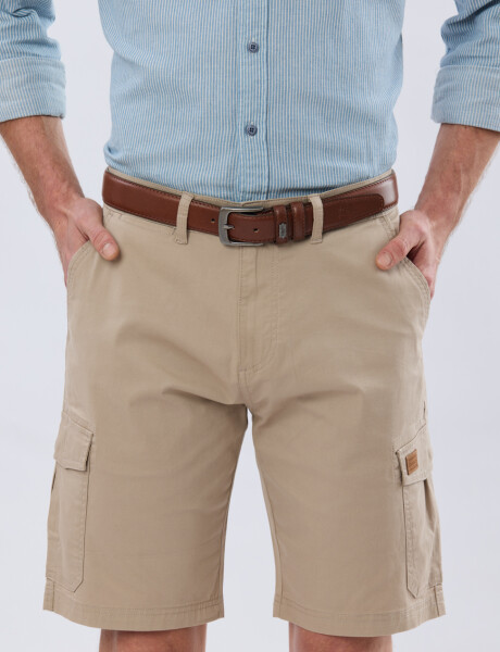 BERMUDA CARGO CON ELASTANO Beige