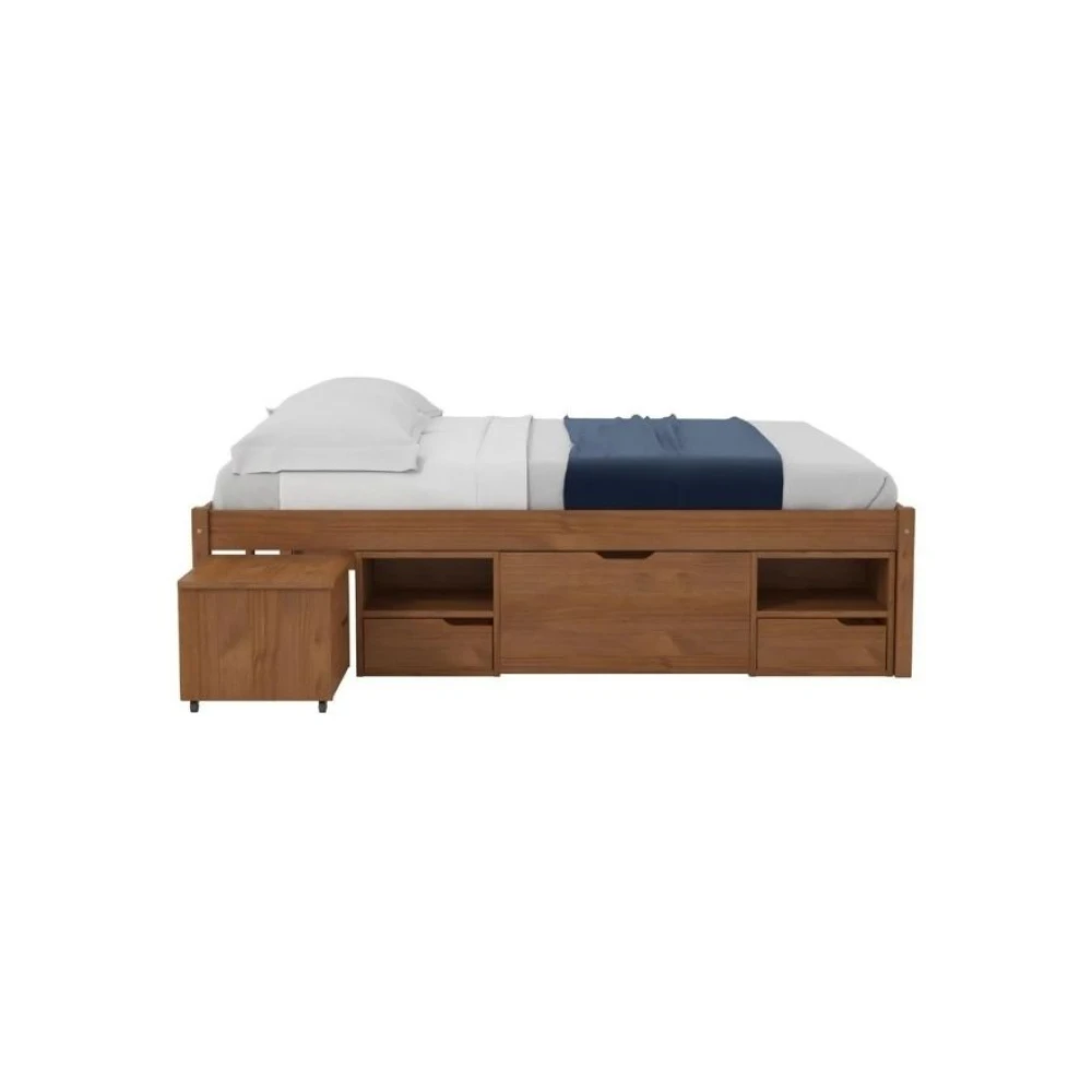 Cama 2 plazas con Cajones - Charme - Linea Funcional Amendoa