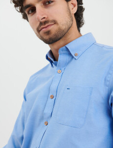 012487 CAMISA HARRINGTON LABEL Azul