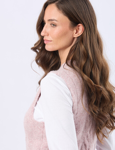 CHALECO TEJIDO DE ABRIGO Rosa