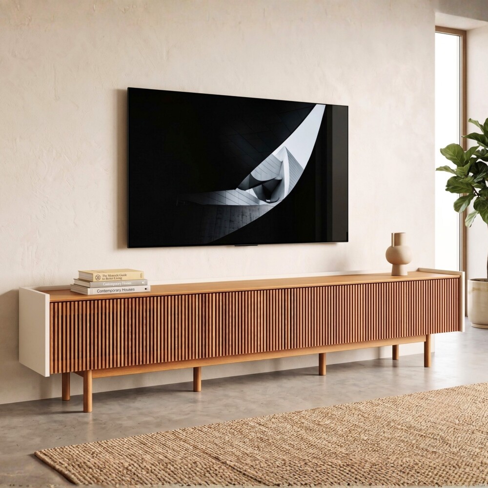 Rack de TV Dune Ripiado 2.6 - Linea Manhattan Off White