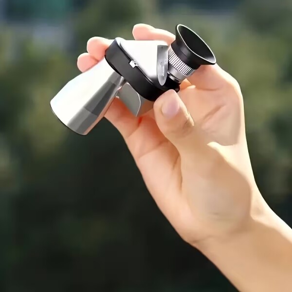 Telescopio Portátil Compacto Visión Nocturna 8x2 Binocular Color Plateado