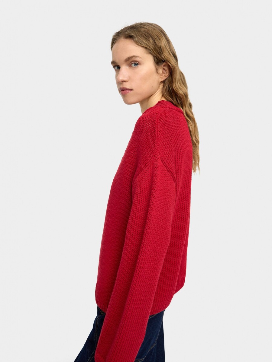 Jersey De Punto De Algodón rojo