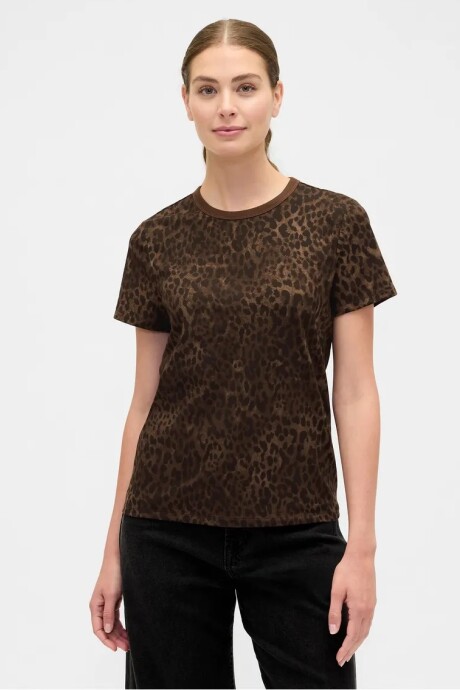 Remera Gràfico Manga Corta Mujer Woodsy Brown