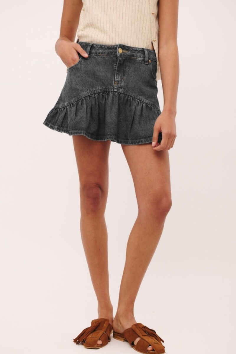 FALDA ULA DENIM Pre Venta Negro