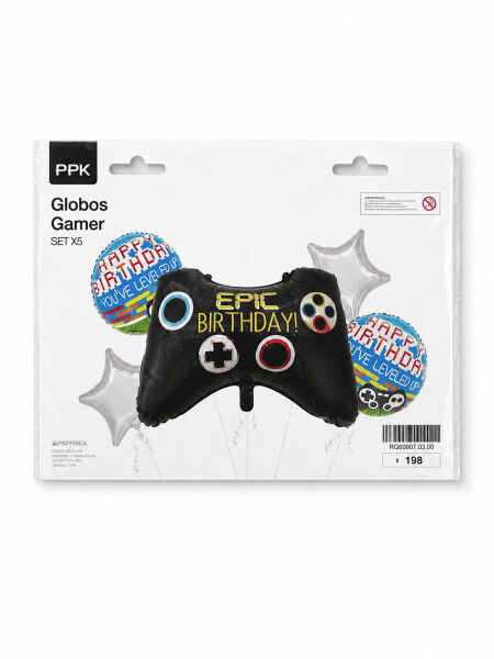 GLOBOS GAMER SET X 5 MULTICOLOR