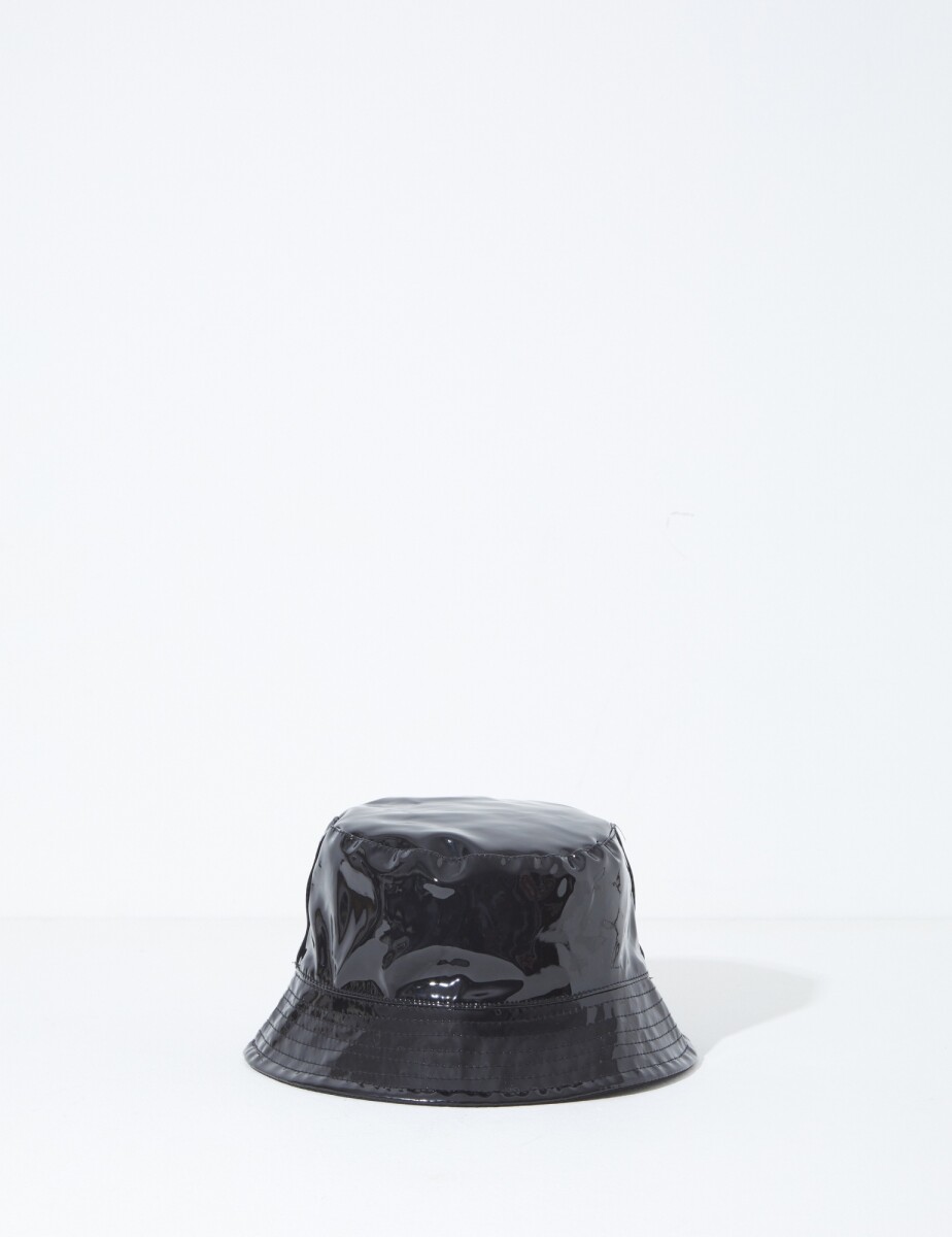 Sombrero con efecto charol - negro 