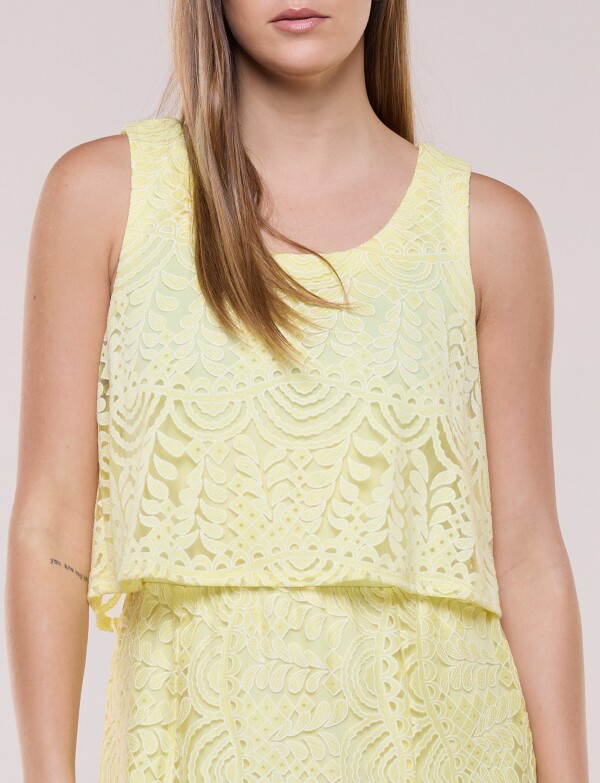 Vestido Maxi Calado AMARILLO