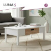 Mesa de centro Lumax de 1 cajón madera y blanco Mesa de centro Lumax de 1 cajón madera y blanco
