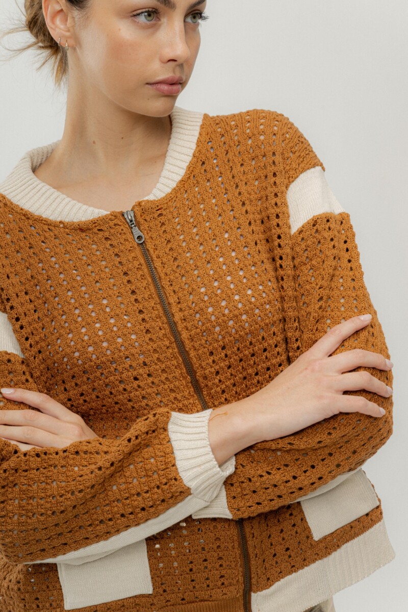 BOMBER OTTER Camel Y Lila