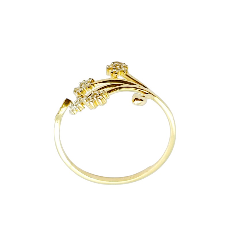 Anillo Flor-Oro Bajo-Piedra Zirconia-AN8103 conpiedra