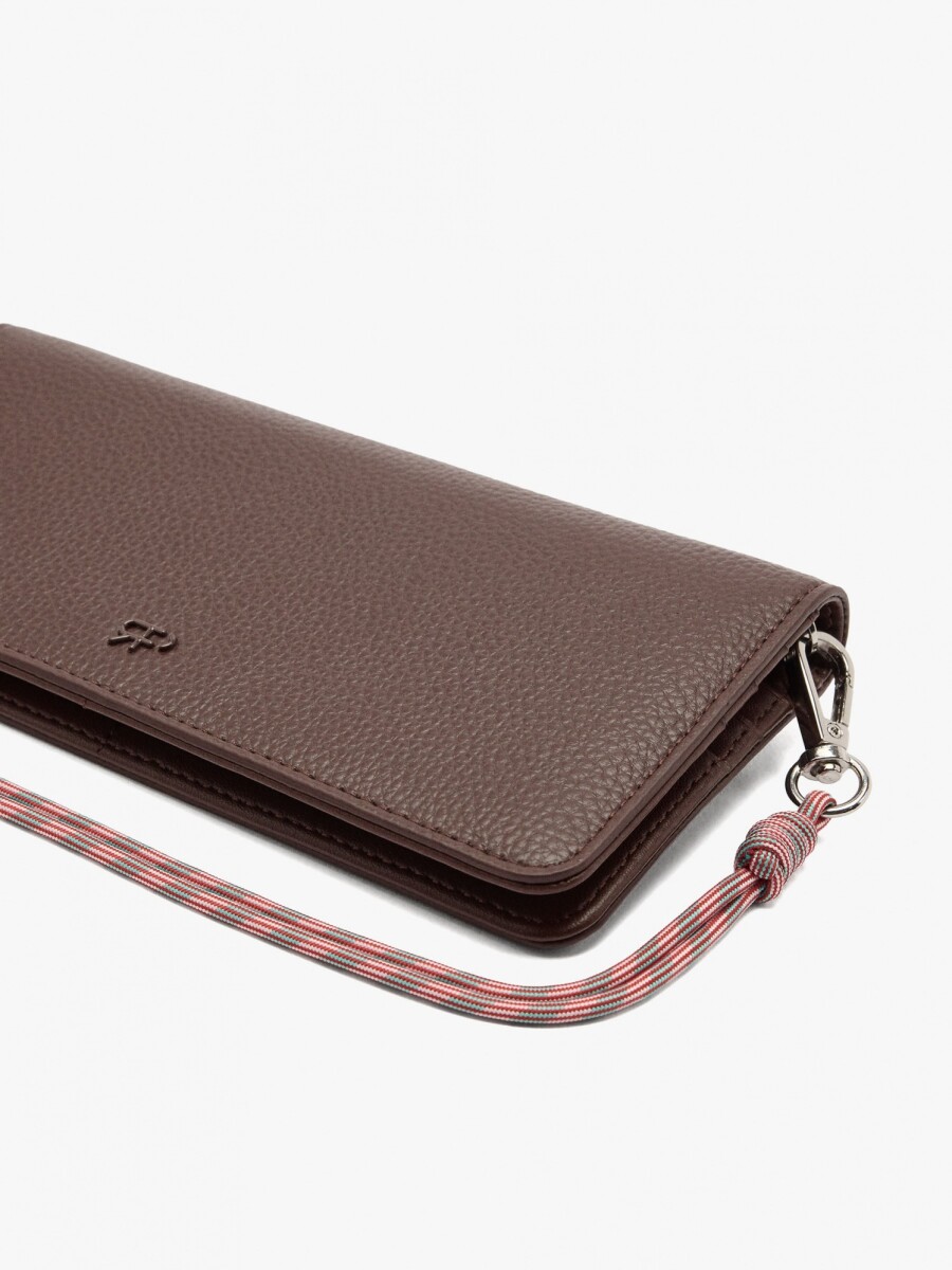 Cartera Con Textura Y Asa De Cordón marron