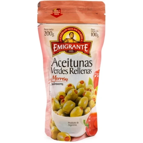 ACEITUNA RELLENA MORRON D/P 100G EMIGRANTE ACEITUNA RELLENA MORRON D/P 100G EMIGRANTE